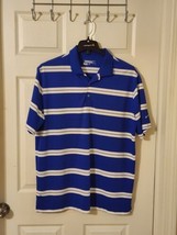 Nike Polo Shirt Mens XL Blue Dri Fit Striped Golf Tour Performance Breat... - £16.07 GBP