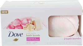 Dove Milk Swirls Bath Bombs, Rosewater &amp; White Chocolate, 2 CT, 2.8 Oz Ea 2 CT - £13.64 GBP