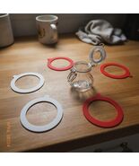 4 Pcs, Wide Mouth (3.66&quot;) Silicone Canning Gasket Seals, Rubber Replacem... - $13.28 CAD