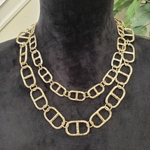 Charming Charlie Women Gold Tone Double Chunky Chain Necklace with Lobster Clasp - £20.99 GBP