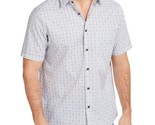 Tasso Elba Men&#39;s Ninavee Stretch Tile-Print Shirt White Combo Size Small - $17.97