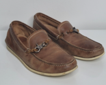 John Varvatos USA Mens Boat Shoes 10.5 Brown Loafers Leather Horse Bit T... - $44.99