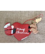 Midwest Of Cannon Falls Santa Claus Reindeer Heart Christmas Ornament Ru... - $6.93