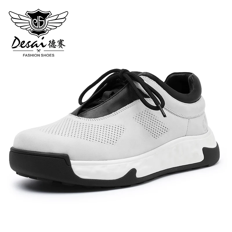  leather men casual shoes thick bottom white blue male sports sneakers 2023 new arrival thumb200