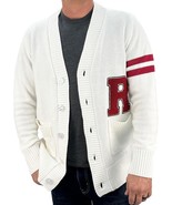 Letterman Cardigan Sweater R Hip Hop 50&#39;s Shop Mens XL White Retro - $29.69