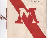 Vintage 1926 Muskegon Michigan Alto Scuola Calcio Team Banchetto Menu / - $84.19