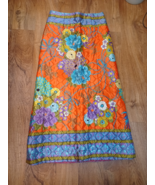 Vtg 60&#39;s 70&#39;s Bright FloralSkirt Handmade 30&quot; Waist 39&quot; Length Zippered ... - $1,130.75 MXN