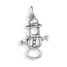 Cut Out Design Sterling Silver Snowman Charm - £15.71 GBP
