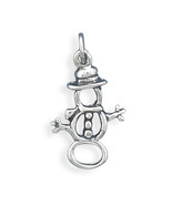 Cut Out Design Sterling Silver Snowman Charm - £15.94 GBP
