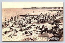 Postcard RPPC Bathers Palm Beach Pier Palm Beach Florida c.1945 - £4.26 GBP