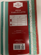 Holiday Time PEVA Tablecloth (Holiday Stripe) 70 in (177.8 cm) Round ~ NEW - £6.34 GBP