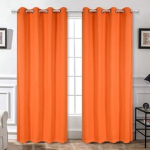 Blackout Curtain Panels 72 Inch - Window Treatment Energy Saving, Vibrant Orange - £36.94 GBP