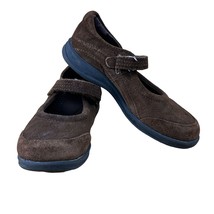 Stride Rite Molly Brown Leather Mary Jane 11.5W Kids Suede Girls Flower Preppy - £11.65 GBP