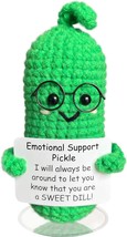 Emotional Support Pickle Crochet Funny Gifts Knitting Doll Ornaments Fun... - £18.76 GBP