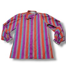 Vintage Liz Claiborne Top Size 4 Button Up Shirt Long Sleeve Multicolor Stripes  - £29.50 GBP