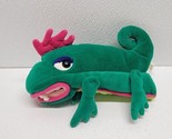 Vintage 1997 Manhattan Toy Company Iguana Plush Puppet Green Pink Purple - $74.15