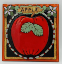 Ceramic Apple Tile Trivet 6&quot;x6&quot; Vintage - $17.76