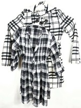 Womens Plaid Peacoat Medium Hooded &amp; 3/4 Shirt Paris Blues - $408.66 MXN