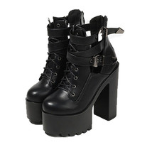 Round Toe Ankle Boots 15cm Nightclub  Autumn Winter Women&#39;s Shoes Fashion Ankle  - £45.64 GBP