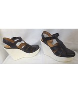 Women&#39;s Shoes Seychelles Size 9 Black Wedge  Straps Sandals Made in Spain - £47.90 GBP