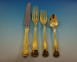 King by Kirk Sterling Silver Flatware Service 8 Set Gold Vermeil Shell M... - £2,211.85 GBP