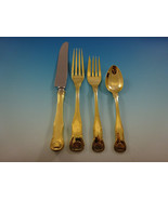 King by Kirk Sterling Silver Flatware Service 8 Set Gold Vermeil Shell Motif - $51,368.14 MXN