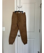 BNWT Men&#39;s Sonoma Goods For Life Zip Cargo Jogger Pants, Size S, Wood Grain - $24.74