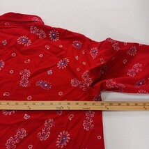 Boston Proper Women's Red Paisley Button Front Denim Jacket Pockets Chest 44 image 4