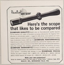 1965 Print Ad Realist Rifle Scopes Likes Comparison Menomonee Falls,Wisconsin - £9.36 GBP