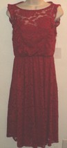 New Lauren Conrad Size XS Lace Dress Red &quot;Bee Mine&quot; Sleeveless Below Knee Length - £18.78 GBP