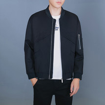 Spring New Men 's Bomber Zipper Jacket Autumn Casual Streetwear Fit Pilot Coat M - $100.62
