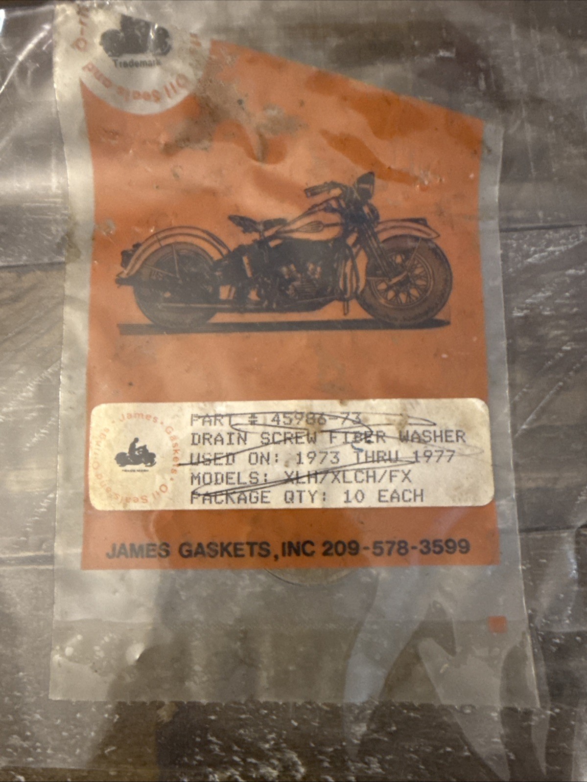 Harley Davidson Drain Screw Fiber Washer 45986-73 OPEN PACKAGE - $34.53