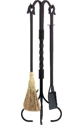Primary image for Wrought Iron Fireplace Tool Set, Black - 5 Piece