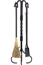 Wrought Iron Fireplace Tool Set, Black - 5 Piece - $315.73