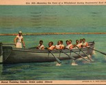 Linen Postcard US Naval Training Center Illinois IL Regimental Whaleboat... - $28.66