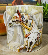 Trail Of Painted Ponies Western Ranch Bunkhouse Bronco Horse Ceramic Mug Cup - $17.99