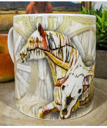 Trail Of Painted Ponies Western Ranch Bunkhouse Bronco Horse Ceramic Mug... - $24.66 CAD