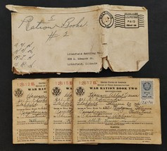 1940s antique WWII 8pc RATION BOOKS il Albert HAUSER litchfield botting works - £54.40 GBP