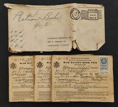 1940s antique WWII 8pc RATION BOOKS il Albert HAUSER litchfield botting ... - $68.26