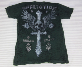 Affliction Skull Grunge Emo Style Shirt MallGoth Cyber Y2K Men’s Sz XLarge - $161.02