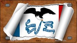 Iowa Flag Scroll Novelty Mini Metal License Plate Tag - $14.95
