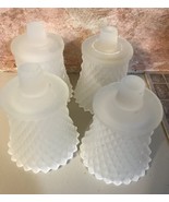 4 Votive Cups Peg HOMCO Frosted Diamondlite Farmhouse Chic Prairie Cotta... - €38,76 EUR