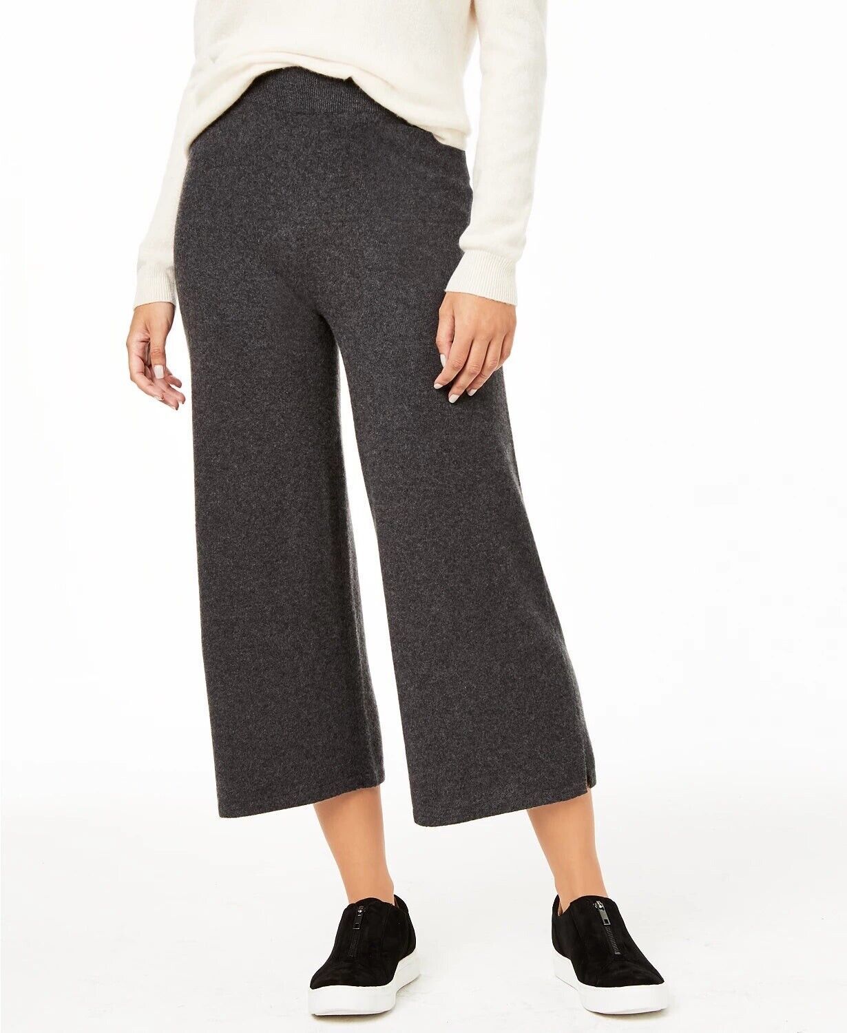 Primary image for NEW CHARTERS CLUB GRAY CASHMERE WIDE LEG PANTS SIZE XL $199
