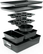 Nutrichef NCBKSTK7 8 Piece Stackable Carbon Steel Bakeware Sets (Open Box) - €40,14 EUR