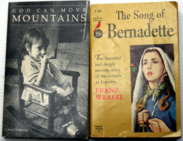 Lot 2 Catholic mid-century Mmpb God Can Move Mountains The Song Of Bernadette - £6.21 GBP