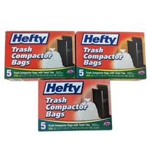 3 Boxes - Hefty Trash Compactor Bags with Twist Ties, 18 Gal., 5 Count E... - £47.41 GBP