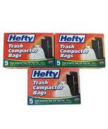 3 Boxes - Hefty Trash Compactor Bags with Twist Ties, 18 Gal., 5 Count E... - £46.70 GBP