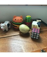 Gently Used Lot of 6 Cat Burger Cactus Rubik’s Cube Pistachio Dairy Cow ... - £9.31 GBP