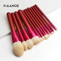 MAANGE 12pcs Soft Synthetic s Hair Make Up Brushes Lip Eyelash Powder Blending L - £54.84 GBP