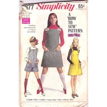 Vintage Sewing PATTERN Simplicity 7877, How to Sew 1968 Young Junior Tee... - $11.65